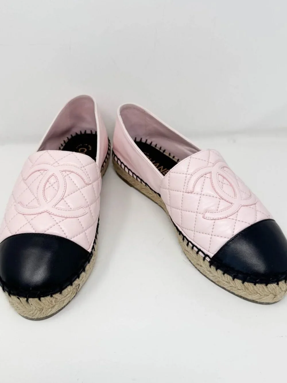 Chanel Pink Leather Espadrilles